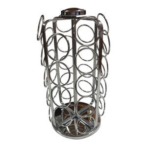 Keurig 36 K-Cup Coffee Pod Carousel: Silver Metal Holder & Organizer, Rack